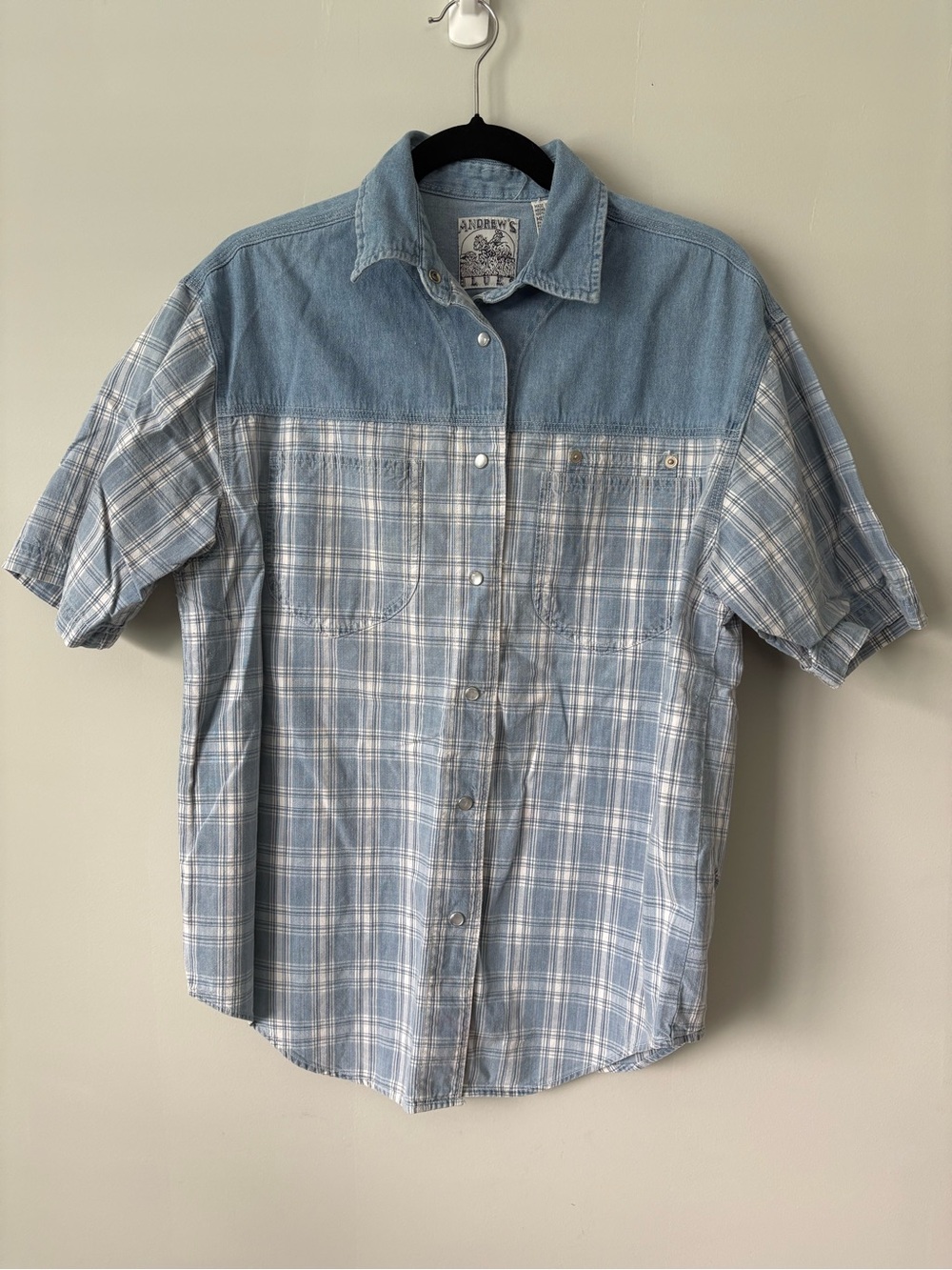 Andrew's Blues Vintage Chambray Snap Button Top